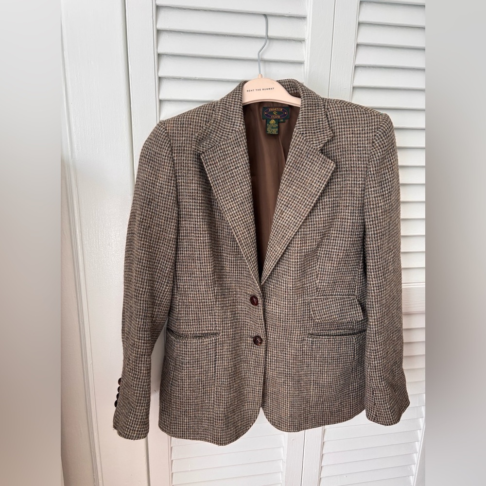 Charter Club 100% Wool Tweed Jacket
